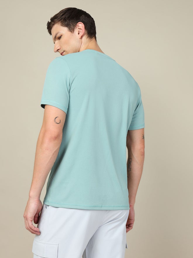 Technosport Men Solid Round Neck Slim Fit T-Shirt with Technocool+ - Image 4