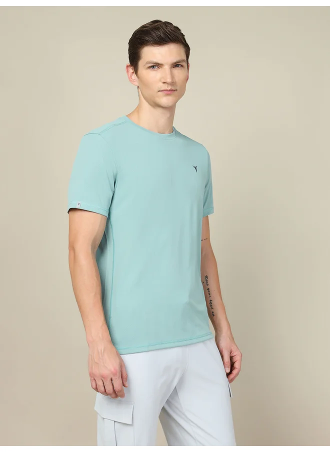 Technosport Technosport Men Solid Round Neck Slim Fit T-Shirt with Technocool+