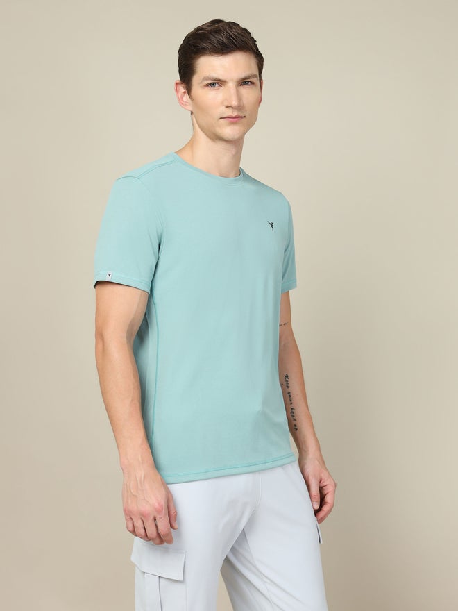 Technosport Men Solid Round Neck Slim Fit T-Shirt with Technocool+ - Image 2