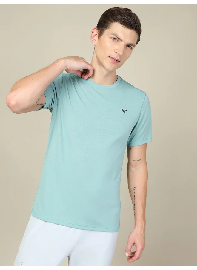 Technosport Technosport Men Solid Round Neck Slim Fit T-Shirt with Technocool+