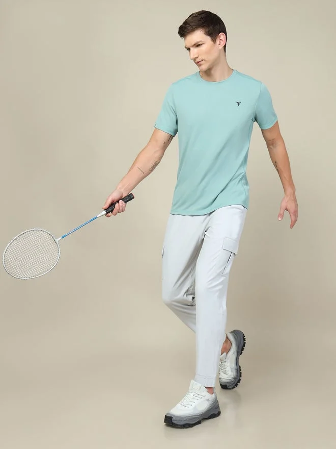 Technosport  Technosport Men Solid Round Neck Slim Fit T-Shirt with Technocool+ for Men | Best Price UAE