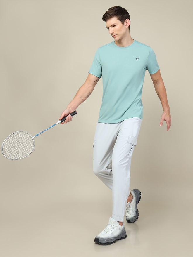Technosport Men Solid Round Neck Slim Fit T-Shirt with Technocool+ - Image 3