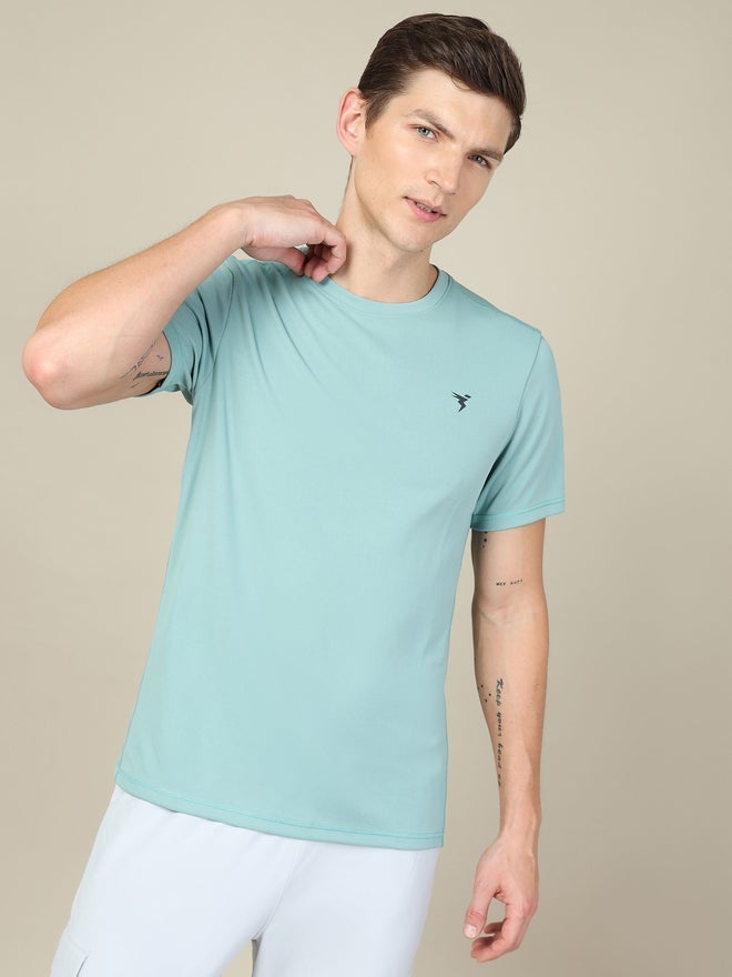 Technosport Men Solid Round Neck Slim Fit T-Shirt with Technocool+ - Image 1