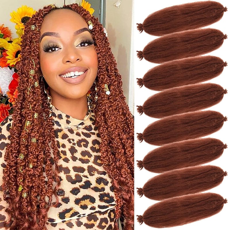 Springy Afro Twist Hair 8 Packs Marley Twist Braiding Hair Pre Separated Spring Twist Hair for Faux Locs Crochet Hair Kinky Twist for Braiding Synthetic Hair Extensions 350 24inchPack of 8