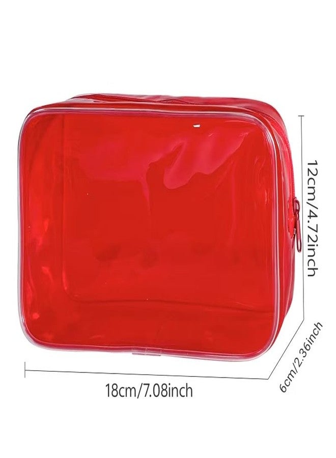 TotePrint Neon Clear Pouch Small, Clear Makeup Bag, 7"x2.3"x4.7" Size TSA Approved Toiletry Bag, Clear Travel Bags for Toiletries, Clear Cosmetic Bag for Women and Men Small (hot pink) - Image 2