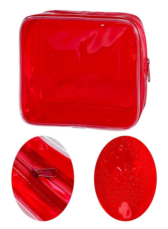 TotePrint Neon Clear Pouch Small, Clear Makeup Bag, 7"x2.3"x4.7" Size TSA Approved Toiletry Bag, Clear Travel Bags for Toiletries, Clear Cosmetic Bag for Women and Men Small (hot pink) - Image 3