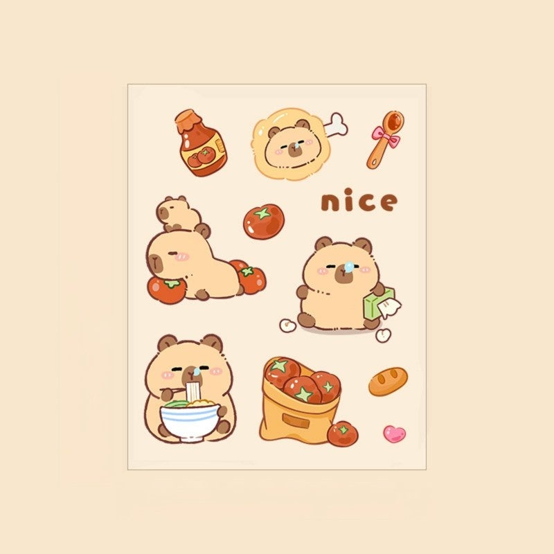 Capybara Stickers: 50-Pack Waterproof Durable Finish - Whimsical Adorable Cartoon Designs Creative Stickers for Journals Notebooks Phone Cases Cups DIY Projects - Image 1