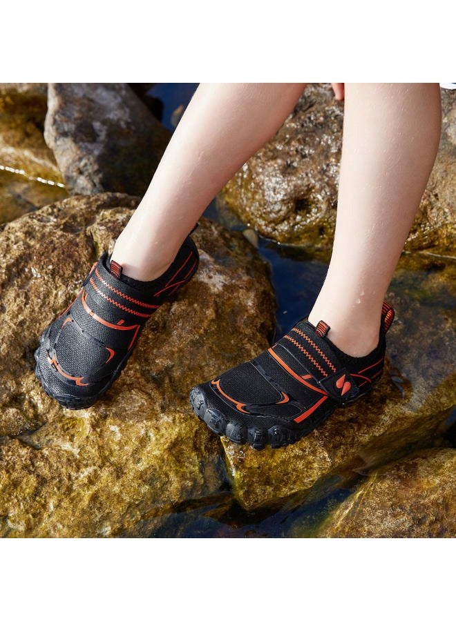 Stelle Water Shoes for Boys Girls Kids Quick Dry Aqua Socks Barefoot Swim Beach Lightweight Non Slip Shoes（Black，13ML） - Image 2
