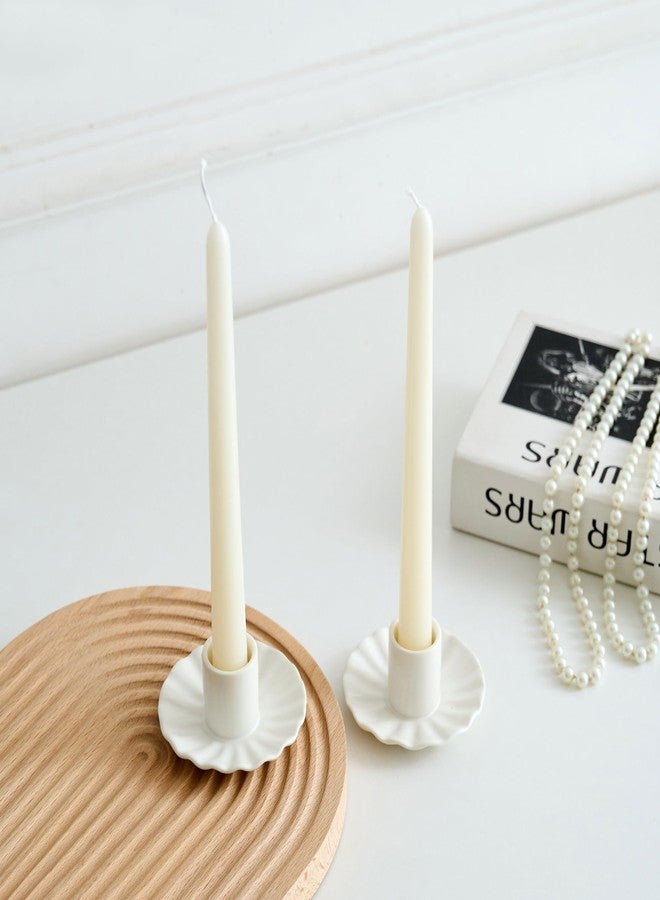 VIRFONOR Ceramic Taper Candle Holders,Vintage Candlestick Holder Centerpieces for Home Wedding Decoration, Housewarming Gifts,Pack of 2 (Round B Style) - Image 3