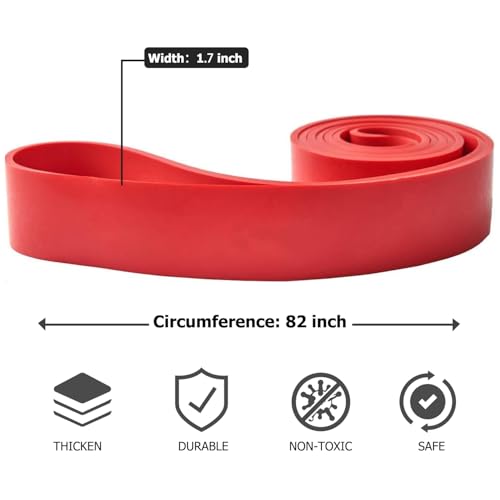WSAKOUE Pull Up Bands, Resistance Bands, Pull Up Assistance Band Exercise Bands for Men & Women Working Out, Body Stretching, Physical Therapy, Muscle Training - Red - Image 2