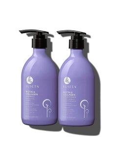 L LUSETA Luseta Biotin Shampoo and Conditioner for HairGrowth - Thickening Shampoo for Thinning Hair andHair Loss - Infused with Argan Oil to Repair DamagedDry Hair - Sulfate Free Paraben Free-2 x 16.9 fl oz  - Image 1