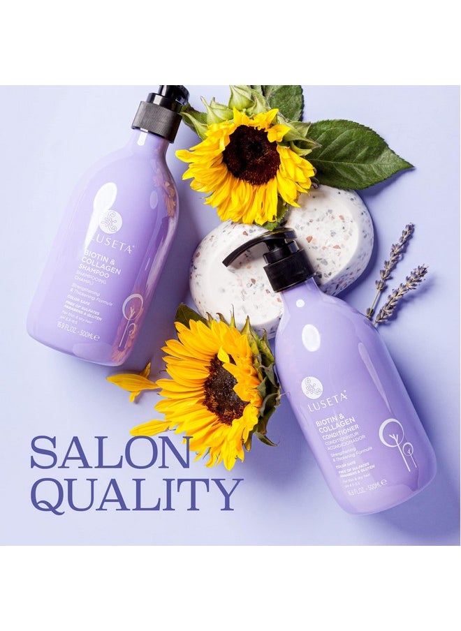 L LUSETA Luseta Biotin Shampoo and Conditioner for HairGrowth - Thickening Shampoo for Thinning Hair andHair Loss - Infused with Argan Oil to Repair DamagedDry Hair - Sulfate Free Paraben Free-2 x 16.9 fl oz  - Image 2
