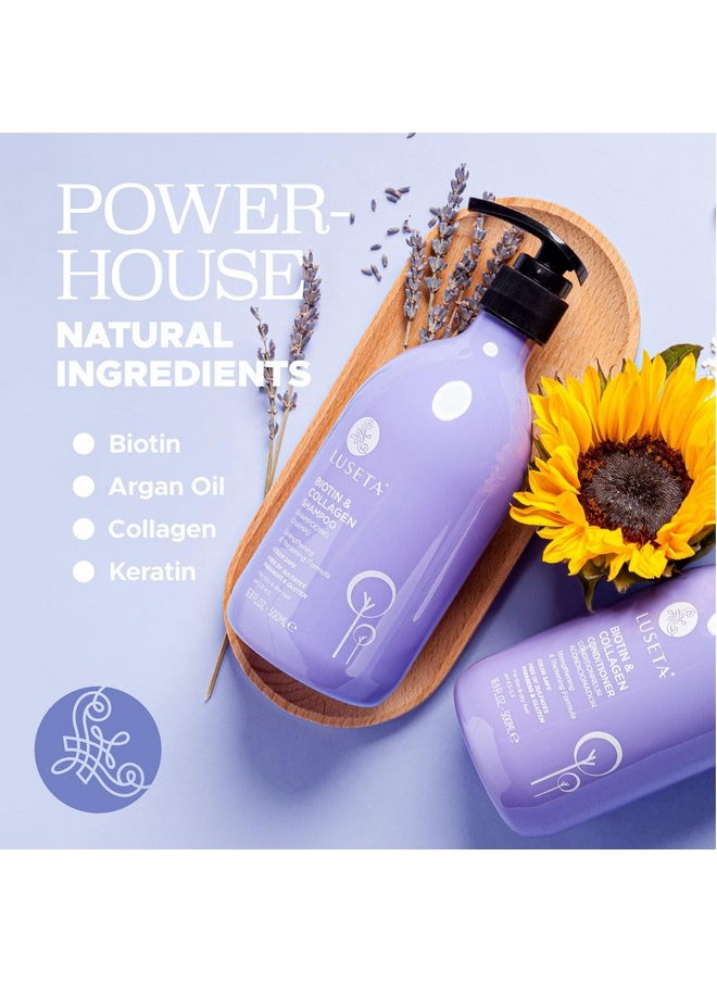 L LUSETA Luseta Biotin Shampoo and Conditioner for HairGrowth - Thickening Shampoo for Thinning Hair andHair Loss - Infused with Argan Oil to Repair DamagedDry Hair - Sulfate Free Paraben Free-2 x 16.9 fl oz  - Image 4