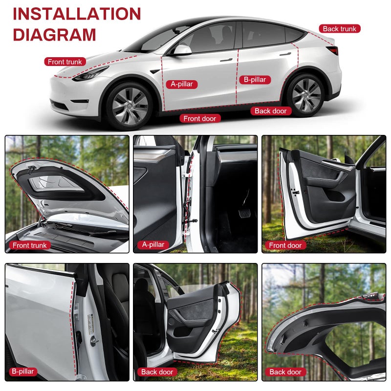 KUNIST for Tesla Model Y Juniper 2026 Accessories, Rubber Seal Weather Strip Soundproof Noise Insulation Sealing for Tesla Model Y 2020-2026 - Image 2