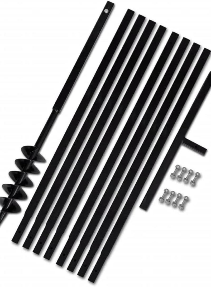 GGOOT Hardware,Tools,Drills,Augers,Ground Drill with Handle 100 mm with Extension Tube 9 m Steel - Image 1