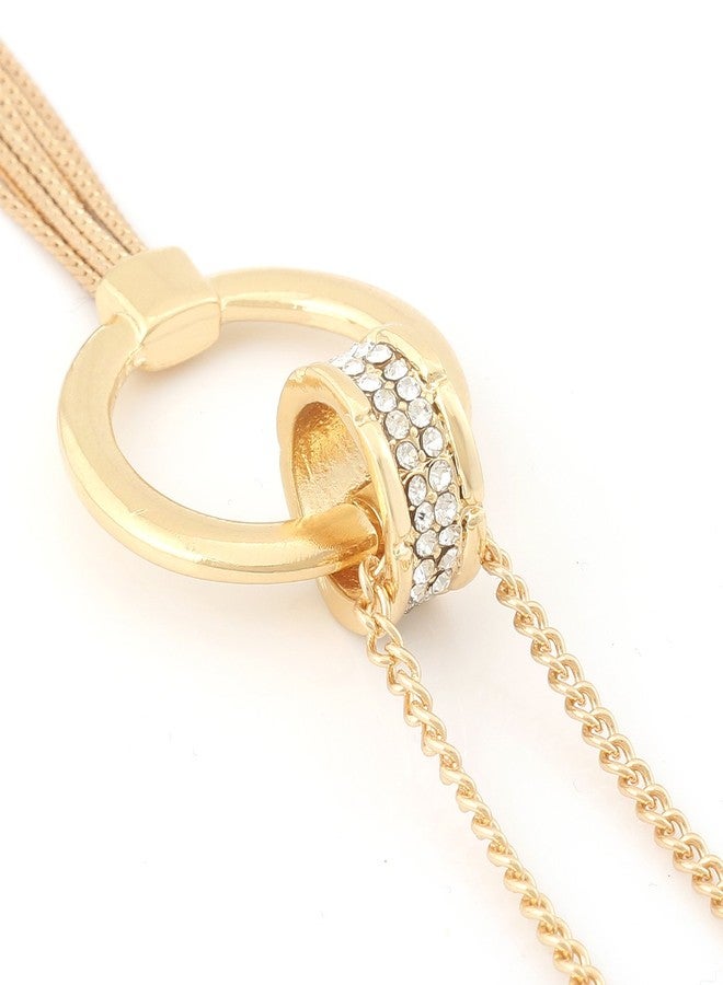 MOLOCH Y Shaped Lariat Necklace Long Tassel Circle Pendant Necklace Set Woman Delicate Jewelry (gold) - Image 3
