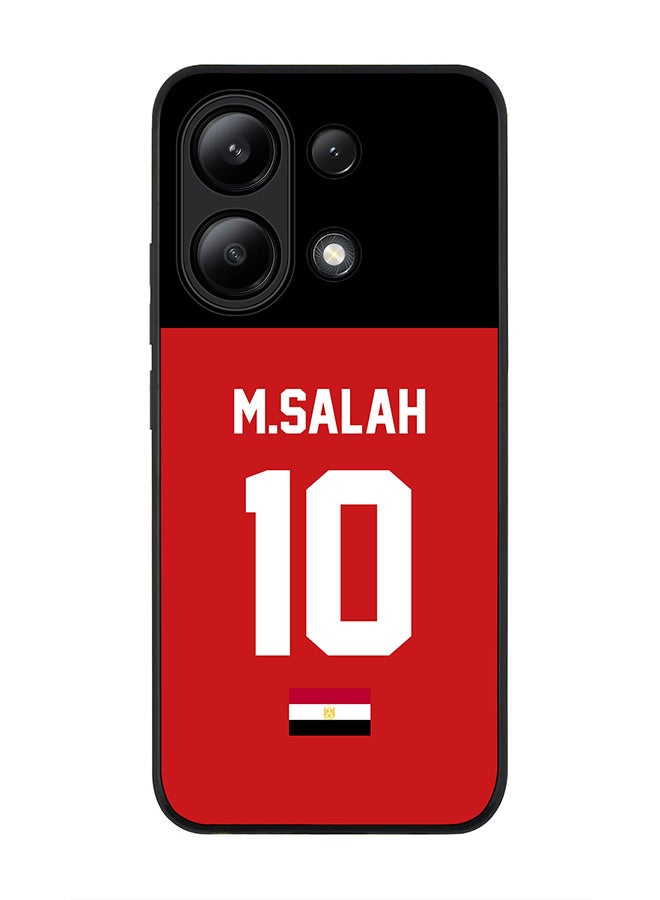 Stylizedd Rugged Black edge case for Xiaomi Redmi Note 13 4G, Slim fit Flexible TPU Gel Thin Cover -  Football Team - Egypt, Player Name - M.Salah - Image 1