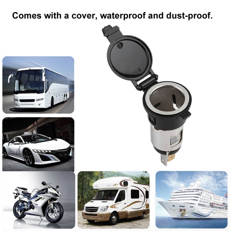 12-24V Cigarette Lighter Adapter Power Cigar Lighter Female Socket for Car Motorcycle - Image 3
