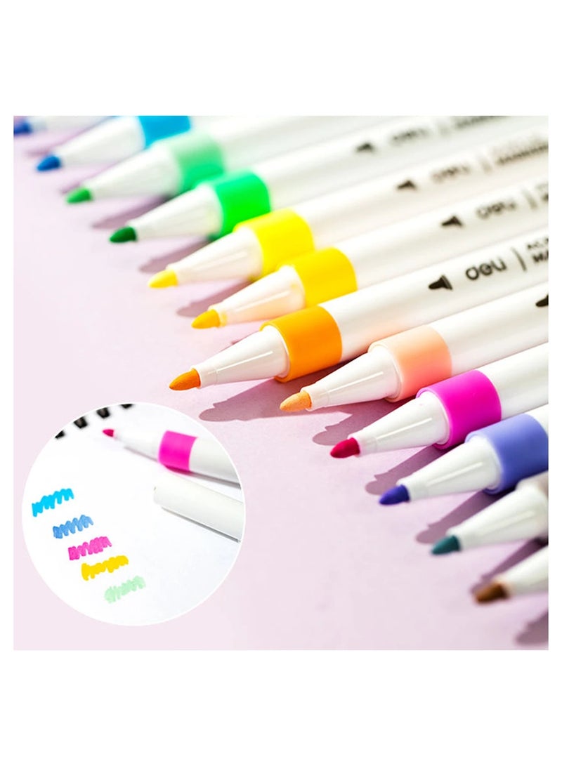 Deli 12-Piece Slim Acrylic Markers With Thin Round Tip - Image 2