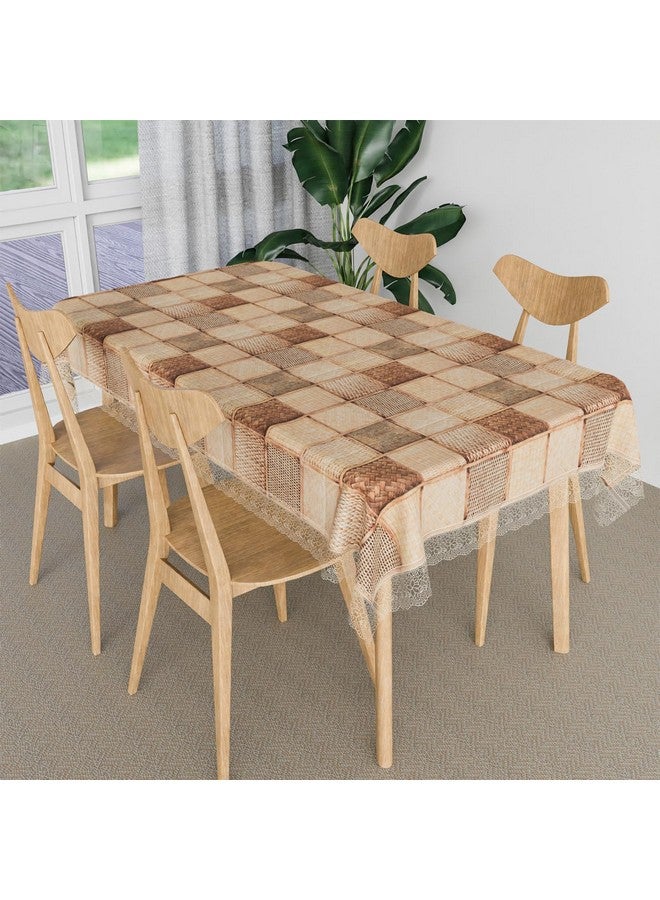 Kuber Industries Dining Table Cover | Kitchen Dining Tablecloth | 4 Seater Center Table Cover | Dining Table Cover for Hall Décor | Chatai Kitchen Tablecloth | 45x70 | Brown - Image 1