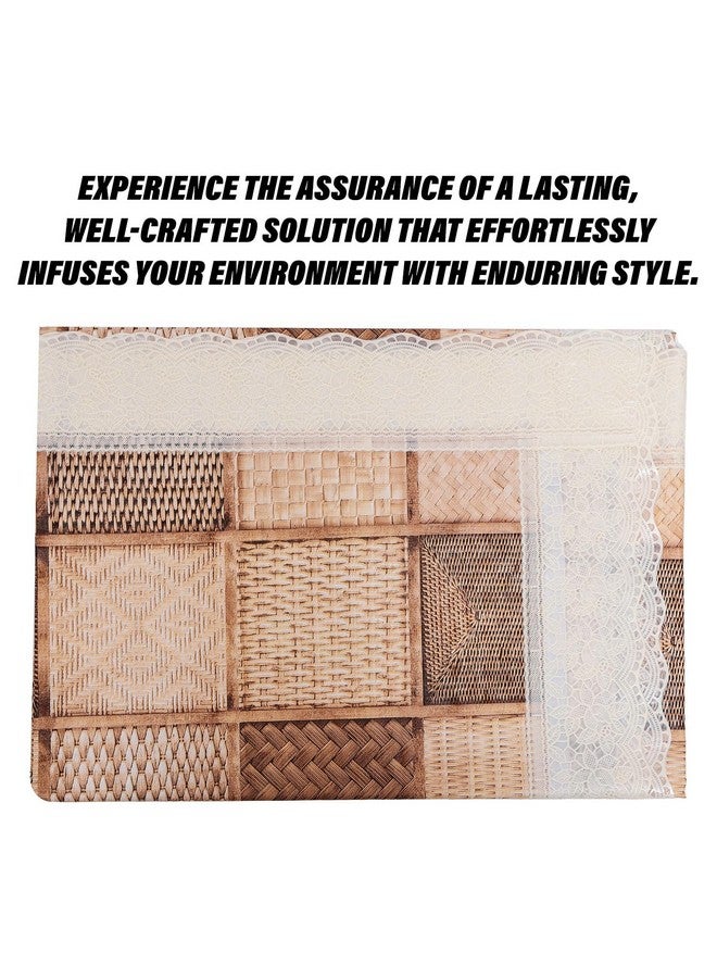 Kuber Industries Dining Table Cover | Kitchen Dining Tablecloth | 4 Seater Center Table Cover | Dining Table Cover for Hall Décor | Chatai Kitchen Tablecloth | 45x70 | Brown - Image 4