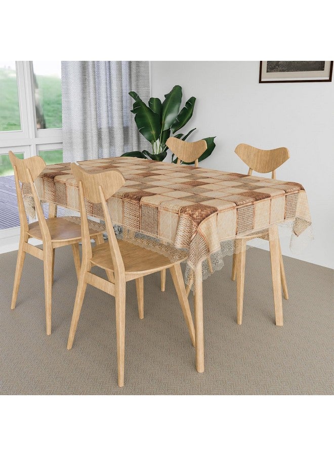 Kuber Industries Dining Table Cover | Kitchen Dining Tablecloth | 4 Seater Center Table Cover | Dining Table Cover for Hall Décor | Chatai Kitchen Tablecloth | 45x70 | Brown - Image 2