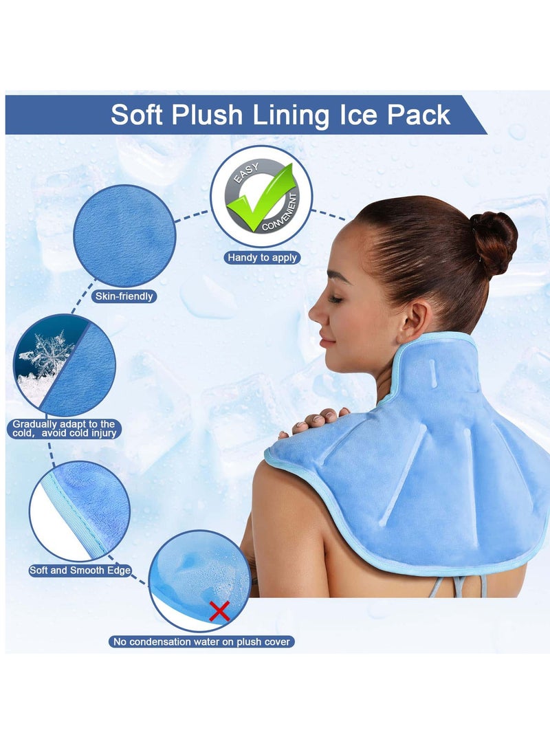 KASTWAVE Ice Pack for Neck and Shoulders, Reusable Gel Cold Compress for Rotator Cuff Injuries, Swelling, Upper Back Pain Relief, Large Neck Ice Pack Wrap with Soft Plush Lining - Image 4