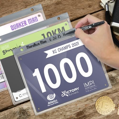 tutata Race Bib Holder, Bib Number Sleeves, Vinyl Sheet Protectors, Runner's Race Bib Display Holder and Album, 20 Protective Sleeves/Pack - Image 4