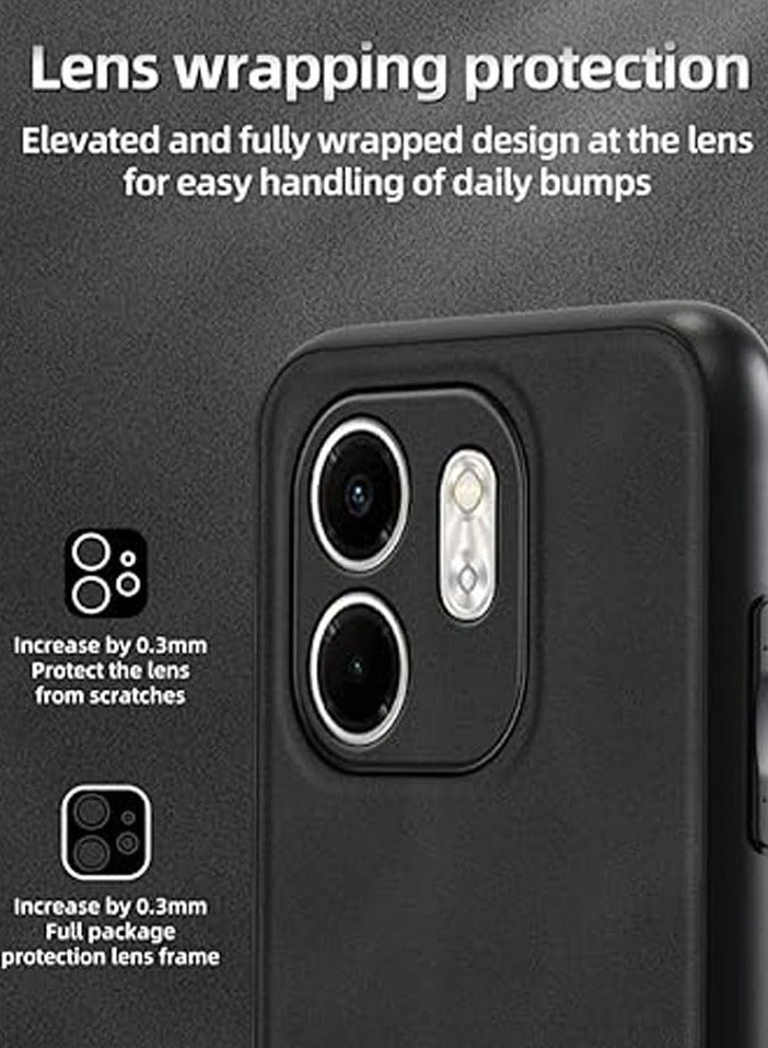 General Case Compatible with Infinix Smart 9 Case, Matte Plain Leather Case Built-in Magnetic Plate Fits Car Mount Holder, Soft TPU Edge Shockproof Protective Cover  - Image 2