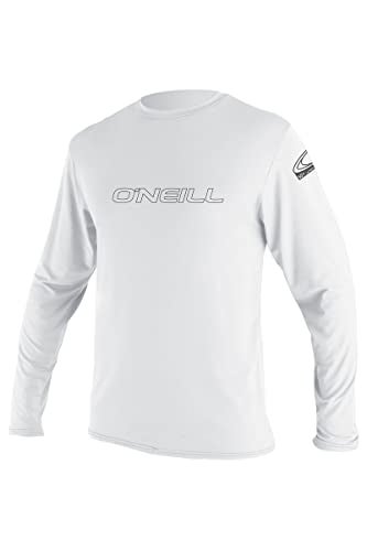 O'NEILL ONeill Mens Basic Skins Long Sleeve Sun Shirt UPF 50 Sun and Rash Protection for Surfing and All Outdoor Activities White XLarge - Image 1