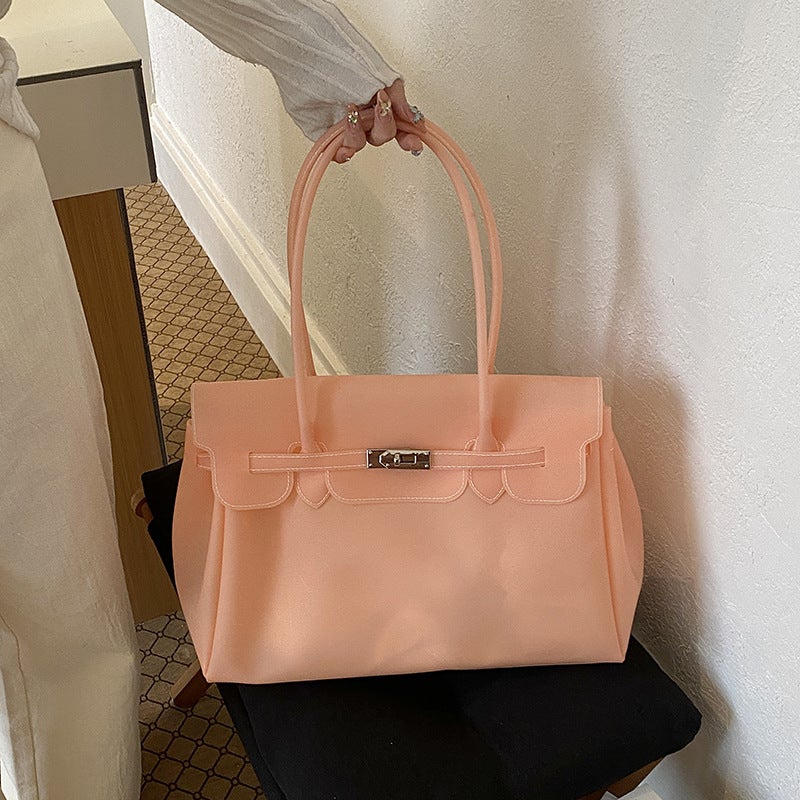 Jelly PVC Kelly Shoulder Bag Large Capacity Hand Tote - Image 3