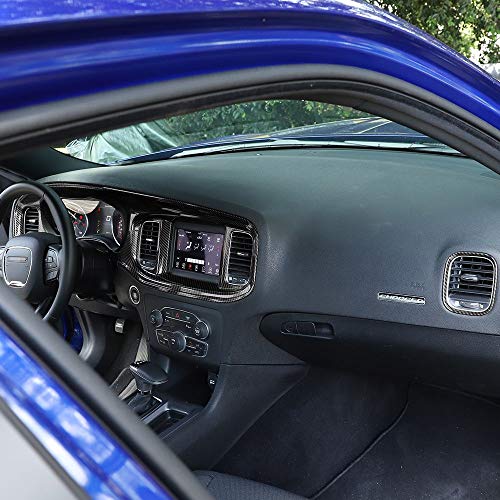 JWWY for Charger Center Consoles Dash Board Dashboard Instrument Gauge Cluster Dash Fascia Trim Panel Garnish Bezel for 2015-2025+ Dodge Charger Interior Accessories, ABS Carbon Fiber 5pcs - Image 5