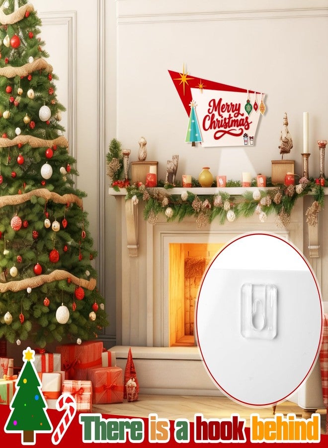 Yookeer Mid Century Modern Christmas Decorations Gifts 15.7 Inch Acrylic Merry Xmas Mcm Decoration for Table Desk Mantel Shelf for Women Holiday Indoor Home Decor - Image 4