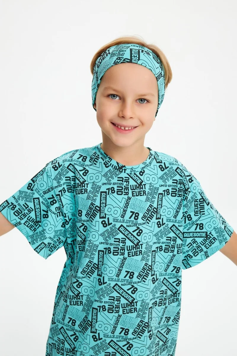 Babygiz Turquoise Men's Cotton Combed Non-Slip Anti-Sweat Flexible Hair Band