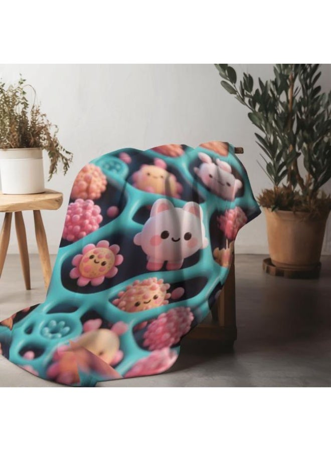 عام بطانية رقيقة من الفانيلا الكرتونية للأطفال والرضع (دافئة ومريحة، ومناسبة للنوم والألعاب) 70 سم * 100 سم - Image 5