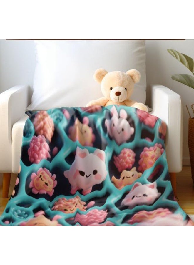 عام بطانية رقيقة من الفانيلا الكرتونية للأطفال والرضع (دافئة ومريحة، ومناسبة للنوم والألعاب) 70 سم * 100 سم - Image 4