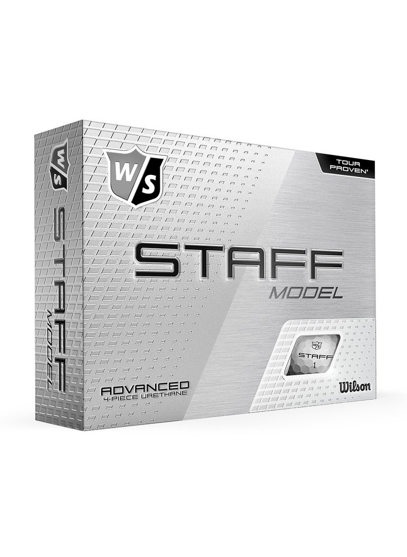 Wilson - Staff Model White Golf Balls, Pack of 12 - Image 1