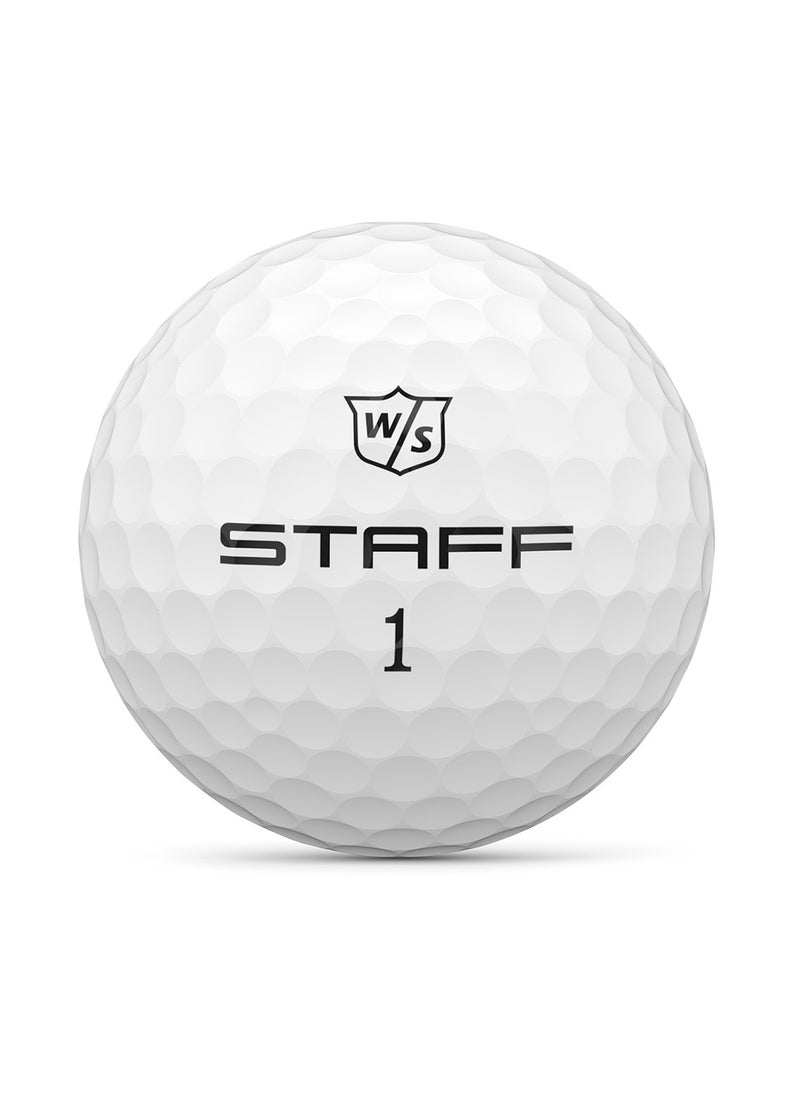Wilson - Staff Model White Golf Balls, Pack of 12 - Image 1