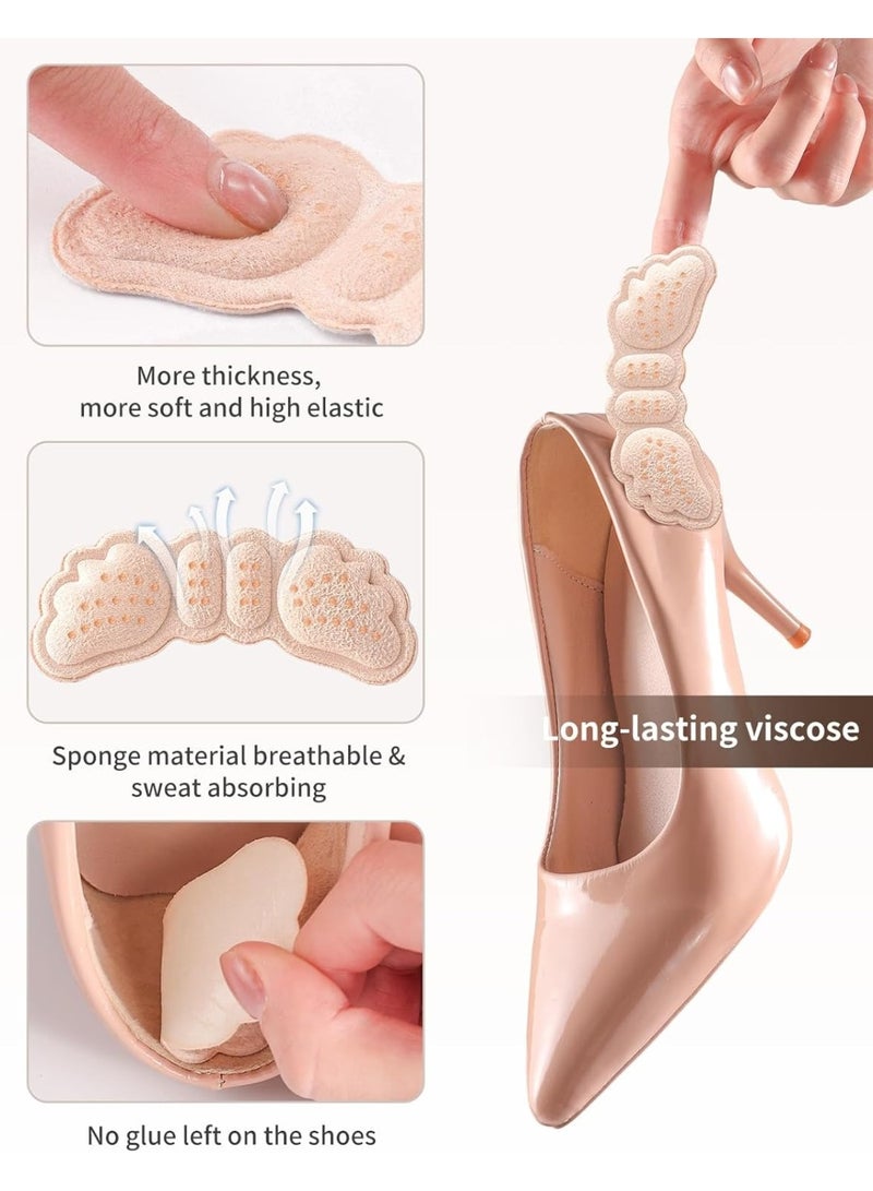 Heel Pads for Shoes:Heel Grips (5 Pairs) - Non-Slip Blister Prevention for Women - Comfort Pads for High Heels Boots & Dress Shoes(Beige+Black) - Image 4