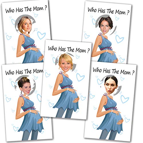 ukebobo 33 Cute Baby Shower Games Scratch Off Lottery Ticket Raffle Cards Baby Shower Game Who Has The Mom 33 Sheets - Image 1