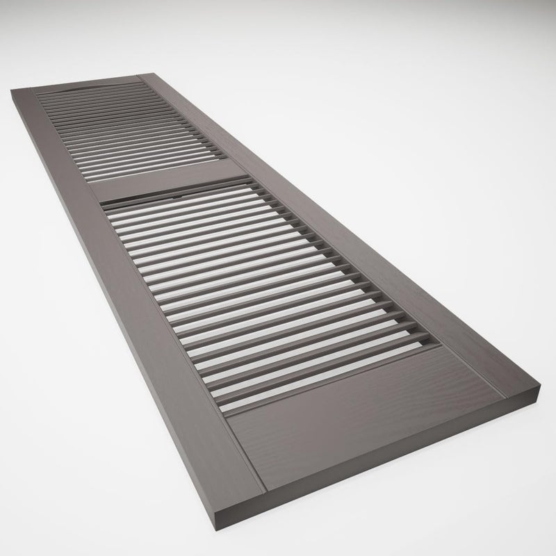 Ekena Millwork ستائر فينيل ليفتايم LL1S14X08000MS قياسية بزاوية كاتدرائية علوية، مع فتحات تهوية، مع أدوات تثبيت شاتر-لوك ومسامير مطابقة (لكل زوج)، 14.5" عرض x 80" ارتفاع، بني مسكيت - Image 2