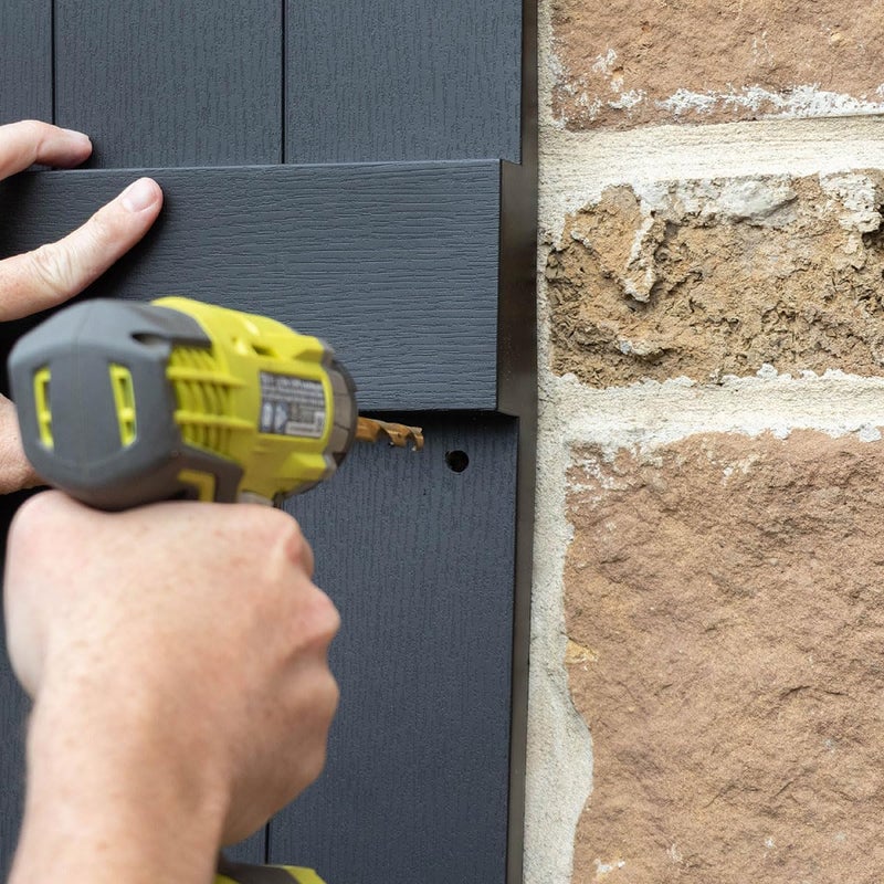 Ekena Millwork ستائر فينيل ليفتايم LL1S14X08000MS قياسية بزاوية كاتدرائية علوية، مع فتحات تهوية، مع أدوات تثبيت شاتر-لوك ومسامير مطابقة (لكل زوج)، 14.5" عرض x 80" ارتفاع، بني مسكيت - Image 3