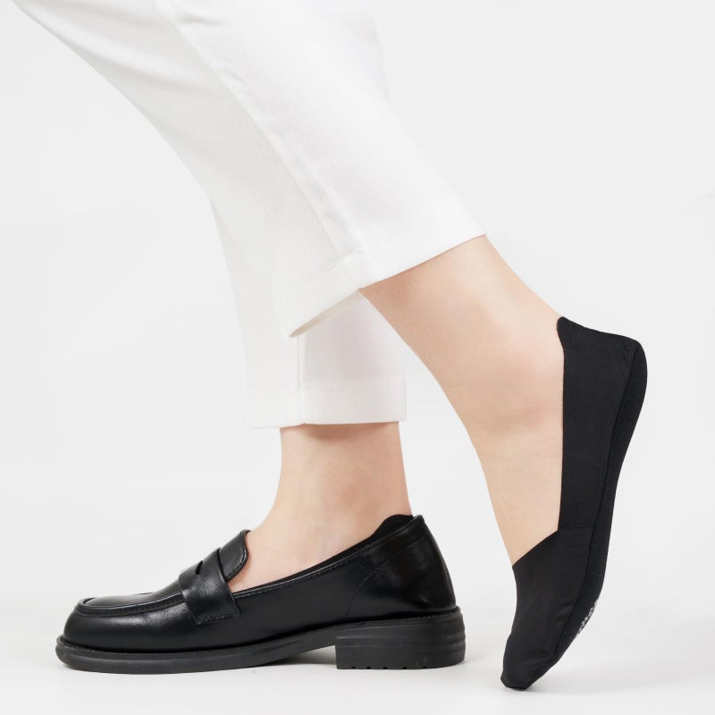 Murmorers No Show Socks for Women, Non Slip Nylon Thin Footies Invisible Silky Low Liner Socks for Loafers Flats Black 6 Pairs Size 9-12 - Image 4