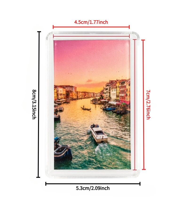 6 Pcs 1.77 Inch By 2.76 Inch Blank Refrigerator Magnet Photo Frames Made Of Transparent Acrylic Material For Inserting Photos Perfect For DIY Home Kitchen Decor - Image 4