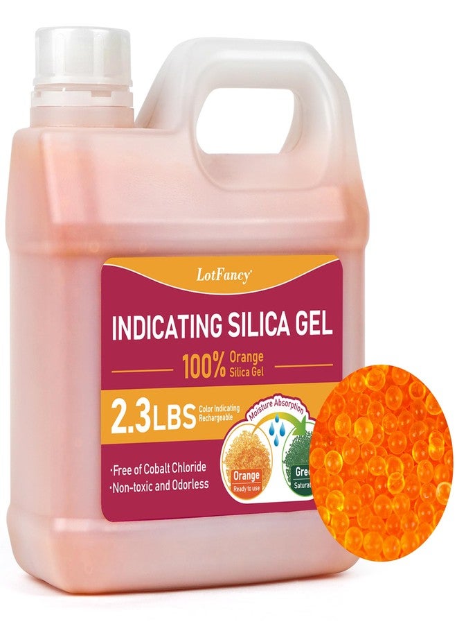 LotFancy 2.3 LBS Orange Indicating Silica Gel Beads Desiccants (Industry Standard 3-5 mm), Reusable Silica Beads for 3D Printer Filament AMS (Orange to Green) - Image 1