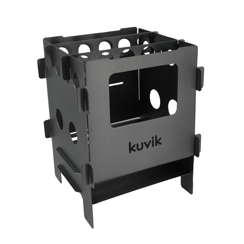 Kuvik Compact Titanium Wood Stove - Ultralight and Compact Stove for Backpacking, Camping, and Survival - Image 1