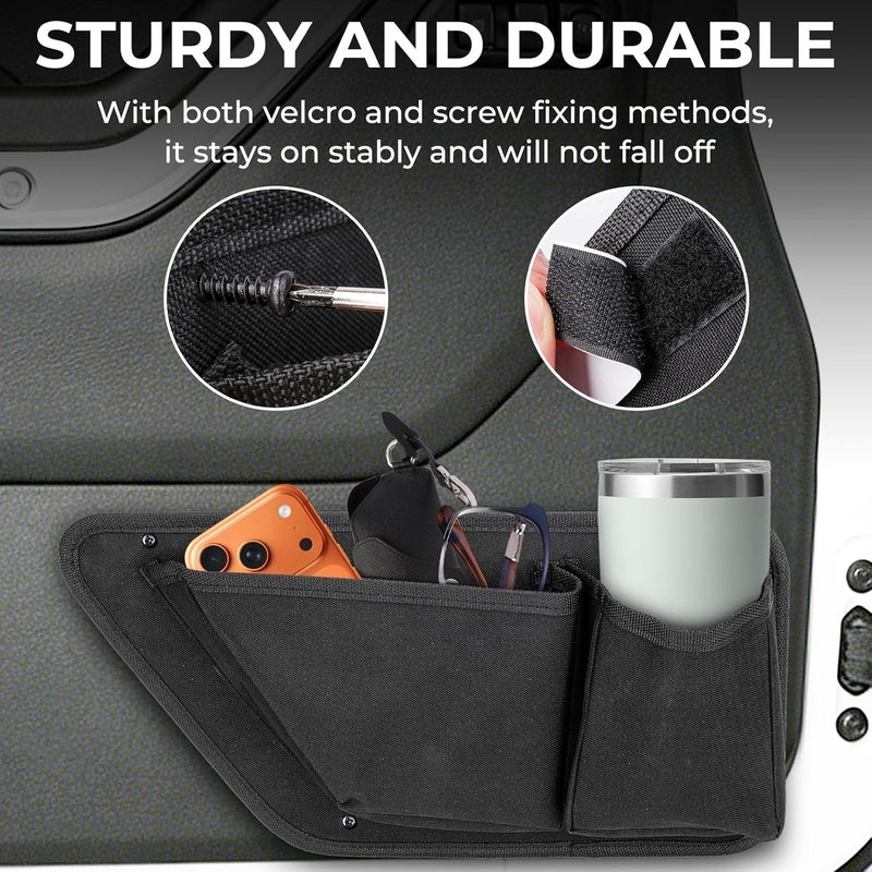 CALBEAU Oxford Front Door Storage Pockets Box, 2PCS Door Storage Pockets for 2011-2018 Jeep Wrangler JK JKU Accessories 2/4-Door, Door Net Pocket Replacement All choice modern design - Image 2