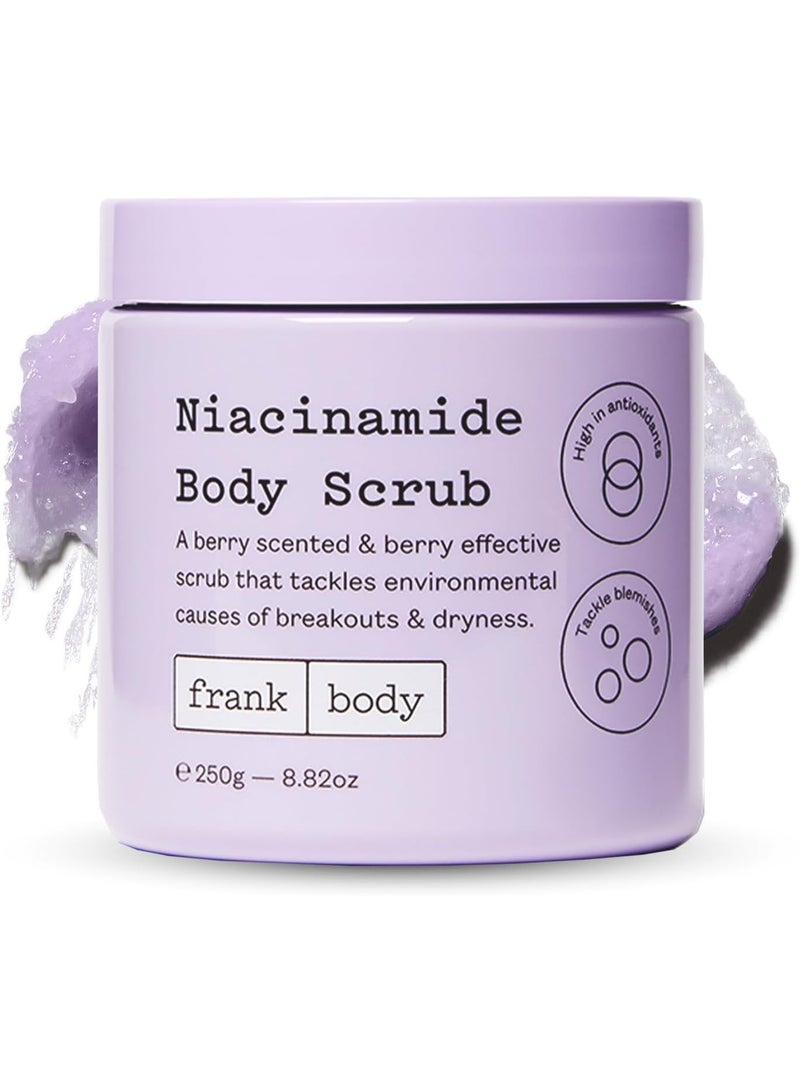 Frank Body Niacinamide Body Scrub | Vegan, Cruelty Free, Gentle Exfoliating Body Scrub | Helps to Fight Breakouts and Dryness with Niacinamide, Superfood Berry Extracts, & Green Tea | 8.82 oz / 250 g