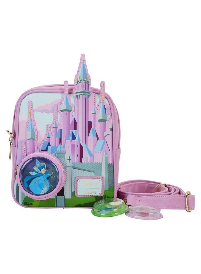Loungefly Sleeping Beauty Castle Three Good Fairies Stained Glass Crossbody Bag - Image 1