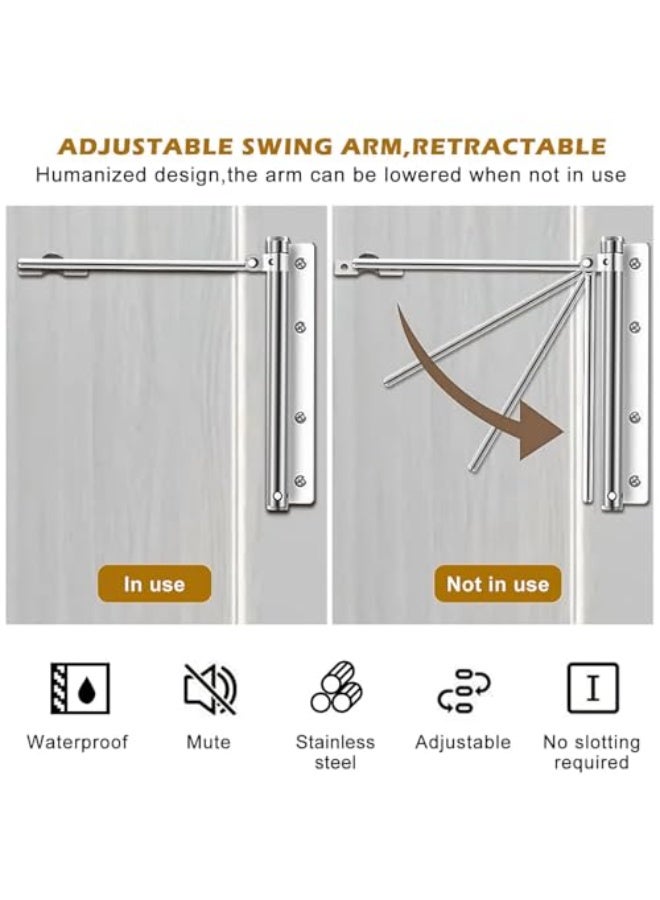Automatic Door Closer with Adjustable Spring, Heavy Duty Soft Closing for Indoor and Outdoor Doors - Image 3